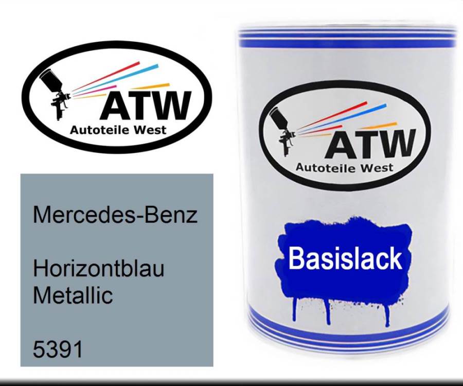 Mercedes-Benz, Horizontblau Metallic, 5391: 500ml Lackdose, von ATW Autoteile West.